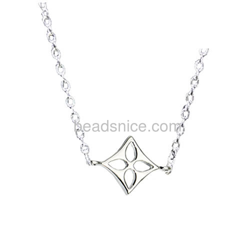 925 sterling silver rhombus connector jewelry making necklace component