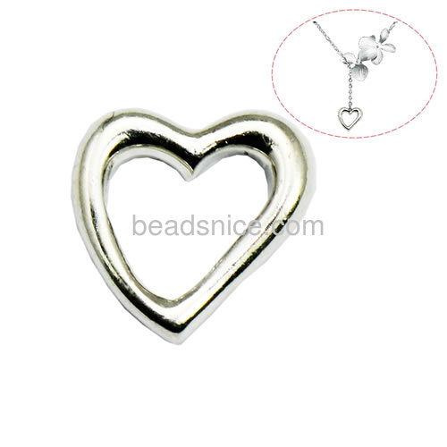 Pendant charm for necklace making 925 sterling silver jewelry charms heart-shaped