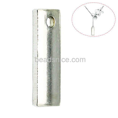 Sterling silver blank oblong stamping tag blank bar charm pendant  18ga bar for custom jewelry