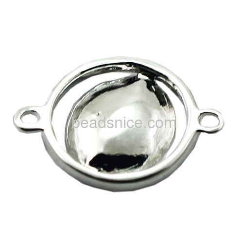Sterling silver cabochon connector jewelry bezel blank settings diy connector