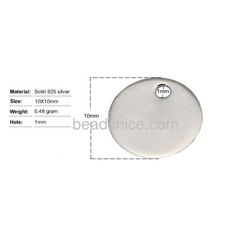 Sterling silver blank disc tag great left plain to add sparkle or to adorn the fringes of a scarf 18 gauge