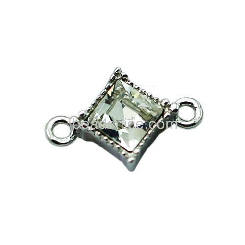 925 sterling silver jewellery charm connector setting for women jewelry making fit 5x5x2mm Austria crystal 4428