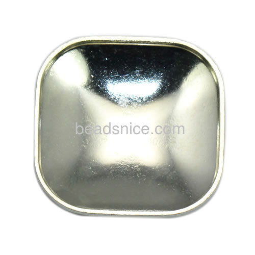 Bezel setting pendant tray 925 sterling silver jewelry accessories 21.8X21.8x4mm