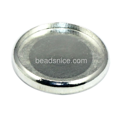 925 Sterling Silver Round Bezel Cups Blank without Connector Jewelry Making Supplies