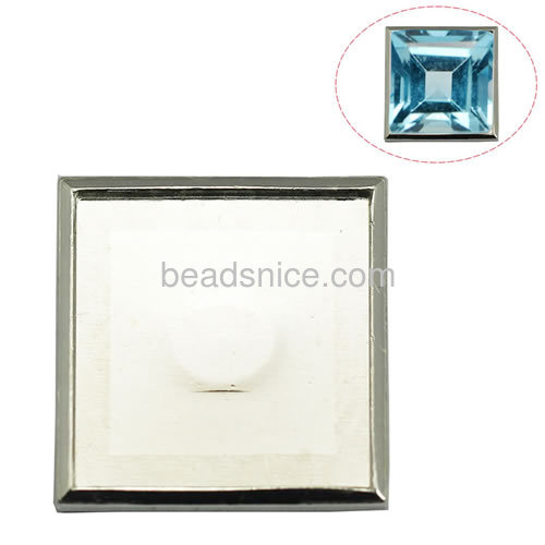 925 sterling silver square bezel setting cabochon setting 18x18mm depth 1mm