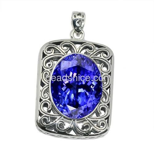 Thailand sterling silver new pendants setting  for jewelry diy 41x24mm