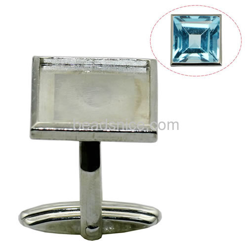 Cufflink blanks 925 sterling silver fashion fantasy jewelry finding 16x16mm thickness 2.5mm depth 1mm