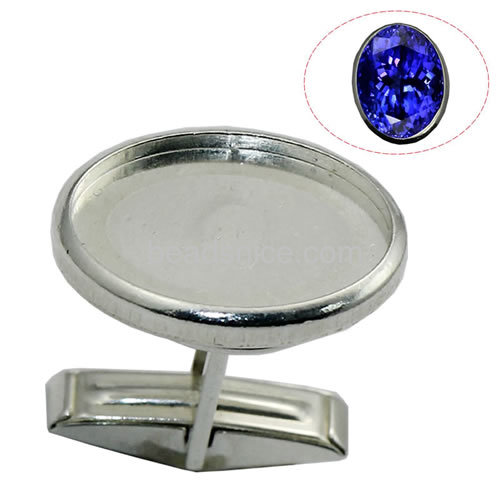 925 silver jewelry cufflink findings wholesale elegant cufflink for man oval 20x15mm thickness 2.5mm depth 1.2mm