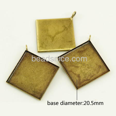 Brass Pendant,Brass pendant setting , serrated edge， lead-safe nickel-free,