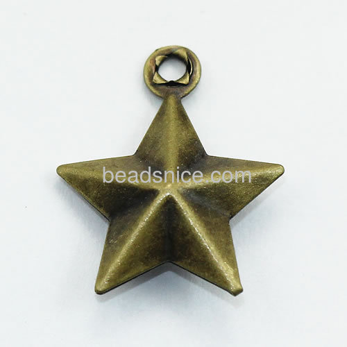 Brass antique pendant charm diy jewelry component star-shaped