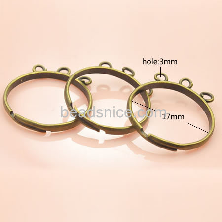 Brass Loop Ring Base  , lead-safe, nickel-free,