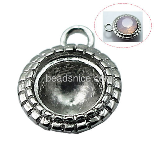 Pendant base 925 sterling silver pendant setting jewelry finding fit 5.5x5.5x3mm Austria crystal 1088