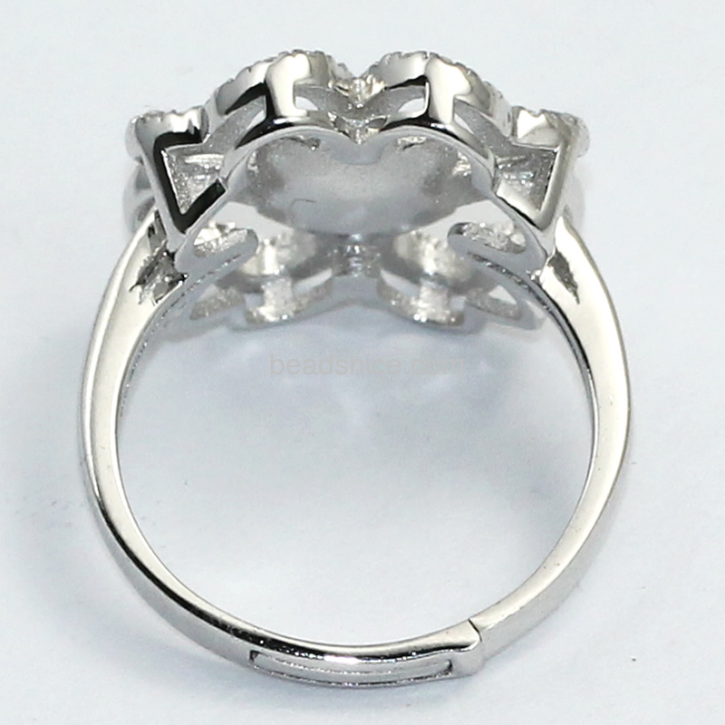 Unique engagement rings settings 925 steriling silver adjustable ring size 7 to 9