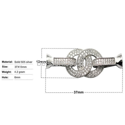 Charming 925 sterling silver clasp micro pave clasp fantasy jewelry accessories for women necklace
