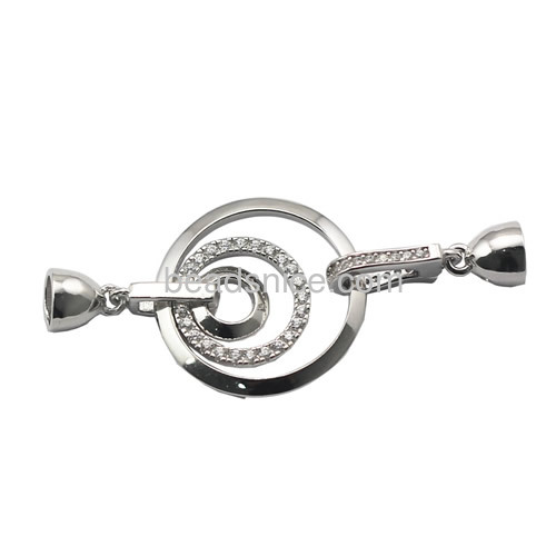 Unique 925 silver wholesale pendant decorative clasp micro pave for women