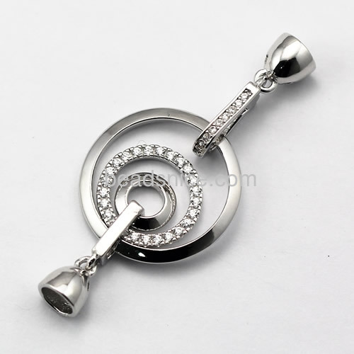 Unique 925 silver wholesale pendant decorative clasp micro pave for women
