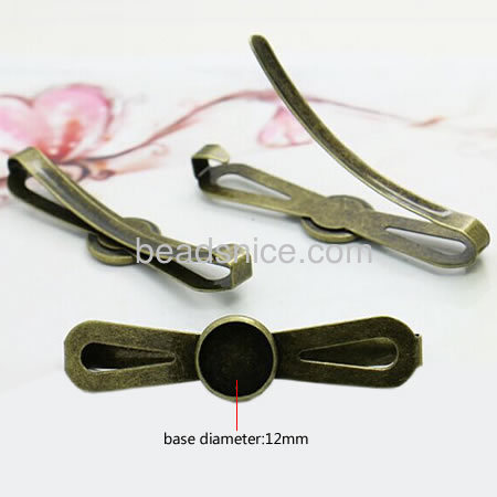Brass Hair Barrette Finding , lead-safe, nickel-free,