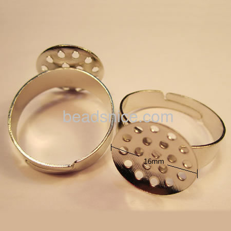 Brass Sieve Ring Base，Lace Edge , lead-safe, nickel-free,
