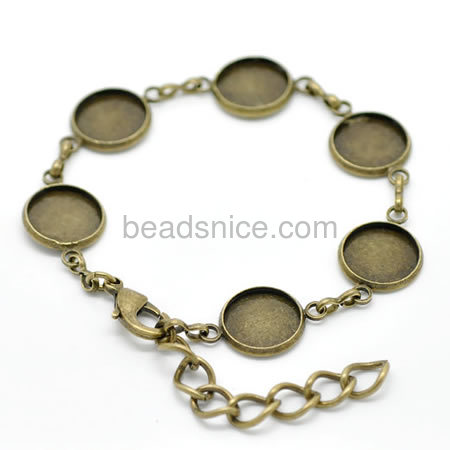 Brass Bracelet setting /base , Nickel-Free Lead-Safe,