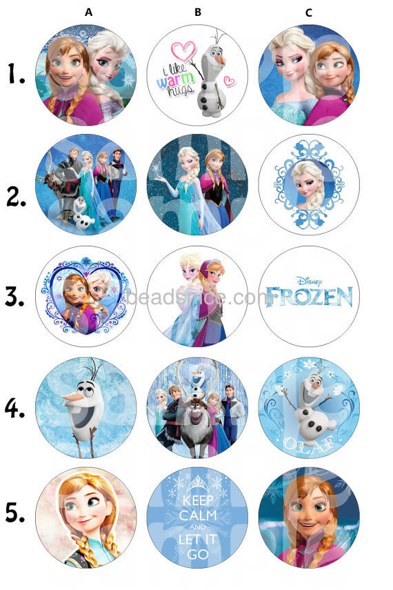 Fashion glass cabochons high resolution images the snow queen picture flat back jewelry findings round DIY gift for her