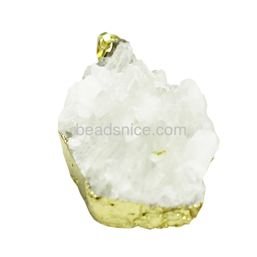 Gold electroformed wholesale druzy quartz druzy stone jewelry wholesale