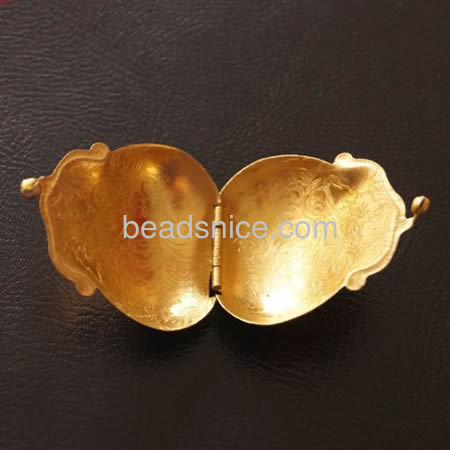 Brass  photo locket DIY gift for your sweetheart lead-safe nickel-free rack plating