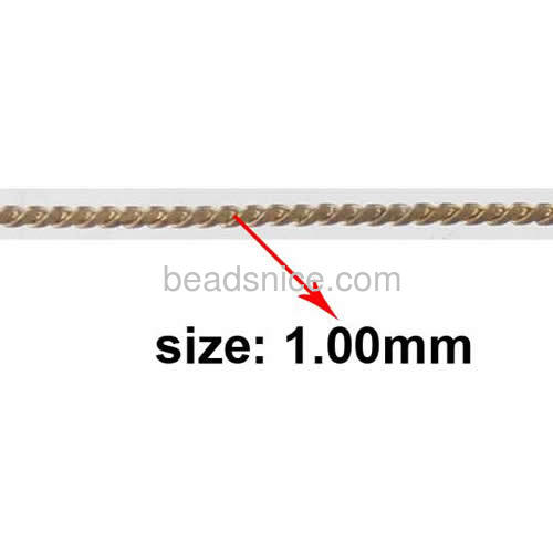 Rope chain necklace twisted design elegant retro pretty girl jewelry accessories brass nickel-free lead-saf