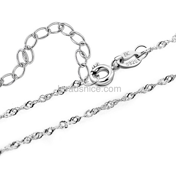Meng Jackpot 925 sterling silver jewelry wholesale sterling silver necklace chain wave absolutely sterling silver chain