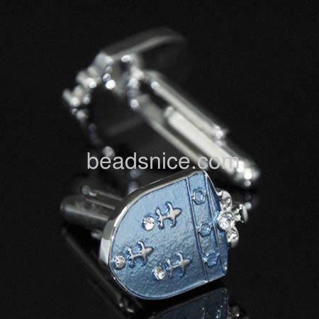 Bulk cufflinks for men cufflink shirts zircon-encrusted cuff link fashionable jewelry findings brass vintage lead-safe nickel-fr