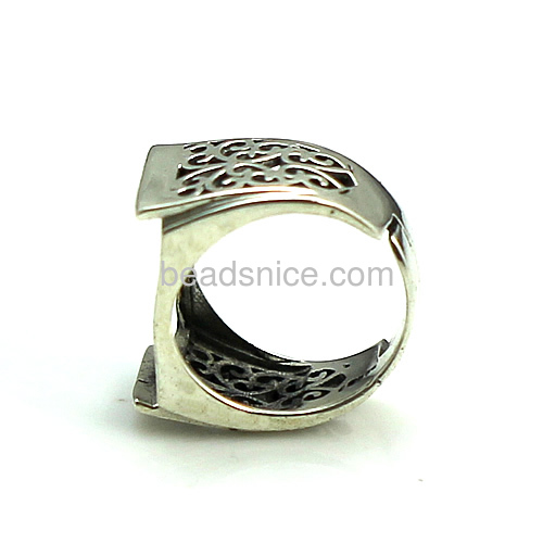 Thailand Sterling Silver Hollowed Out Pattern Ring Setting
