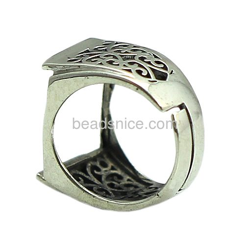 Thailand Sterling Silver Hollowed Out Pattern Ring Setting