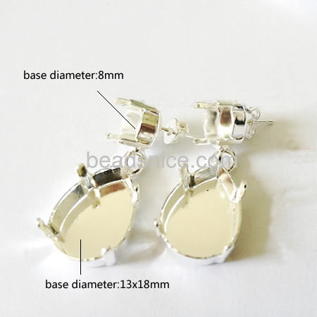 Brass Earring Pendant Trays ，Lead-Safe,Nickel-Free,