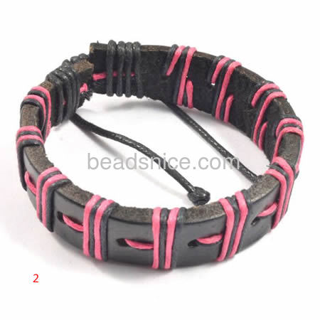 Jewelry Real leather bracelet,21mm wide,65mm,Flat,