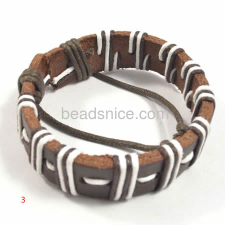 Jewelry Real leather bracelet,21mm wide,65mm,Flat,