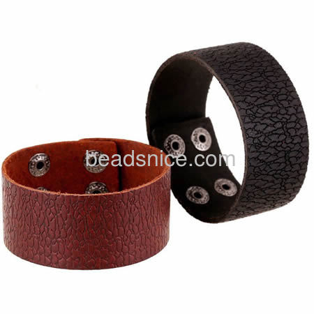 Jewelry Real leather bracelet,20mm wide,long 22cm,Flat,