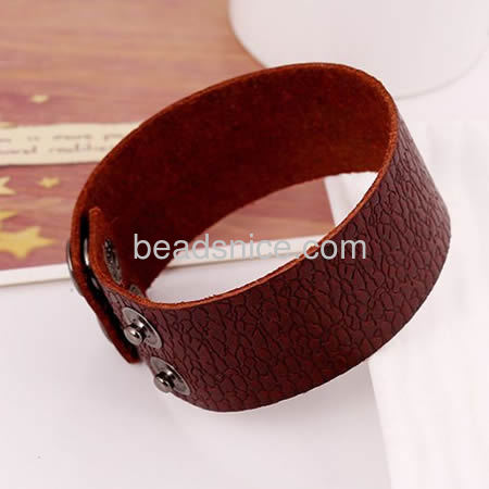 Jewelry Real leather bracelet,20mm wide,long 22cm,Flat,