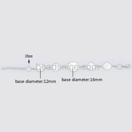 Brass Bracelet setting /base ，Lead-Safe,Nickel-Free,
