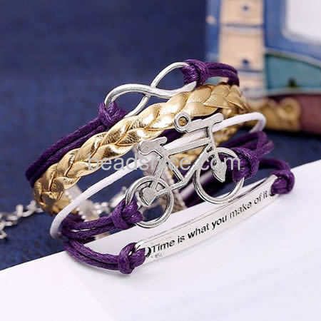 New punk bracelet personalized jewelry wholesale leather bracelet bullet connector fitting leather bracelet
