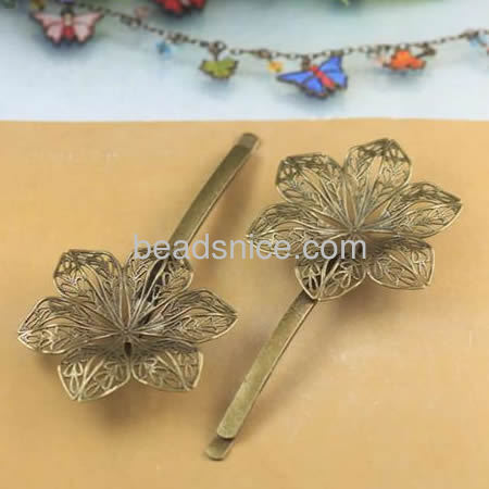 Brass hair ornaments, hairpins，Lead-Safe,Nickel-Free,