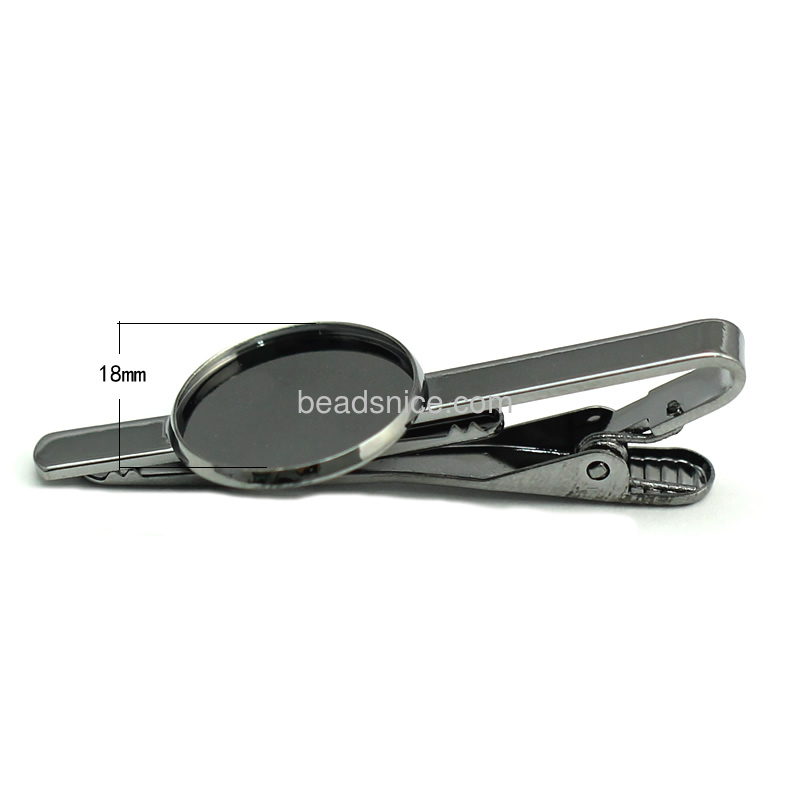 Tie clip kit elegant design diy custom tie clips with 18mm bezel fashion jewelry setting brass length:54mm nickel-free lead-safe