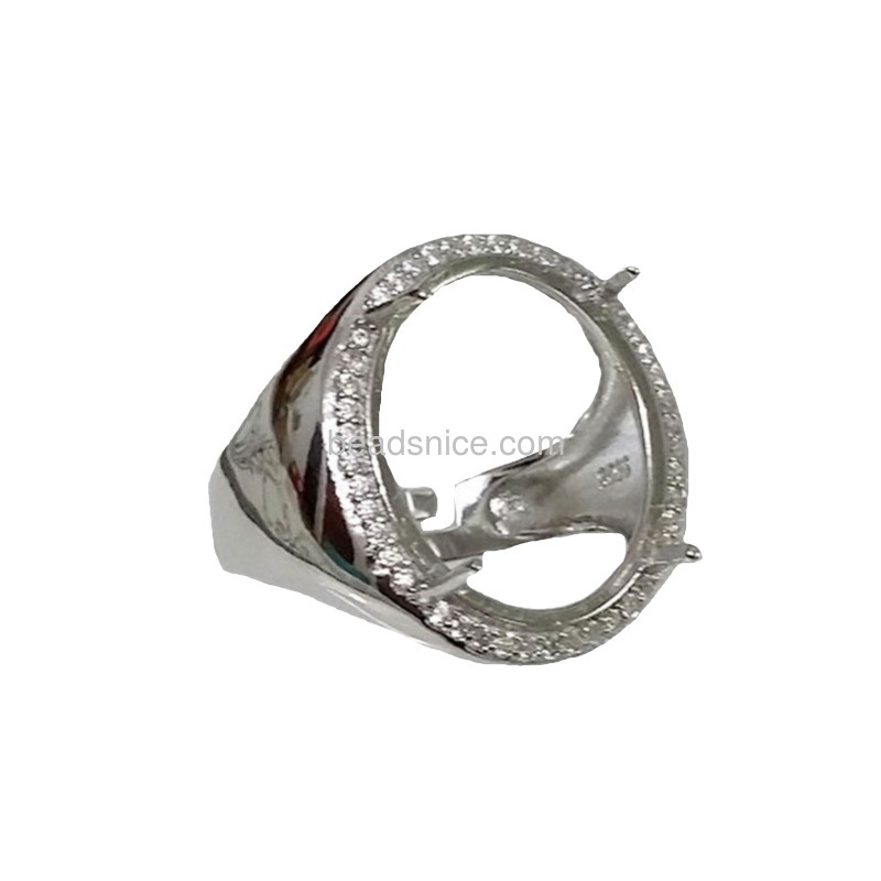925 Sterling Silver Semi-Mount Ring Setting, Men Ring settings