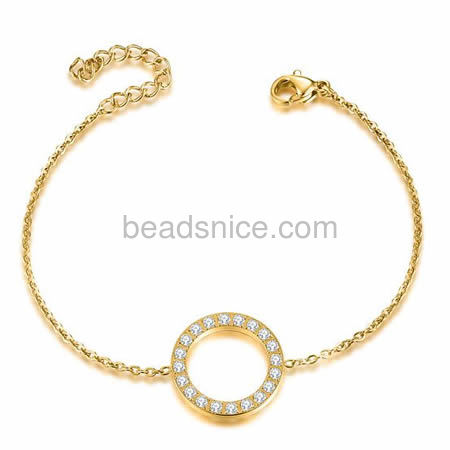 Stainless Steel Jewelry Bracelet Bangle with zircon