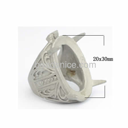 Designer rings for men finger ring blanks base prong ring base engraving flower wholesale rings jewelry settings stainless steel