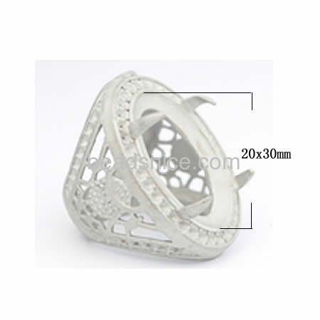New design ladies finger ring blanks base prong ring settings filigree design wholesale vogue jewelry accessory stainless steel