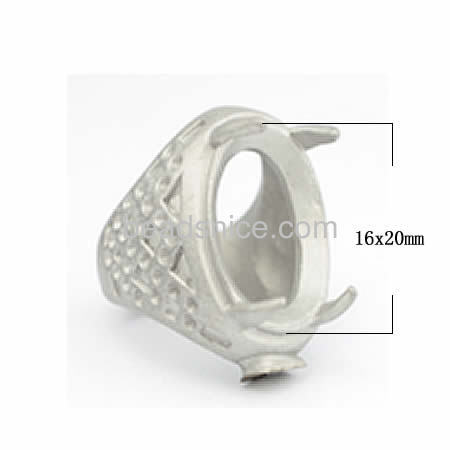 Stainless steel ring vintage ring blanks base hollow tray with 4 prong filigree design wholesale rings jewelry settings DIY