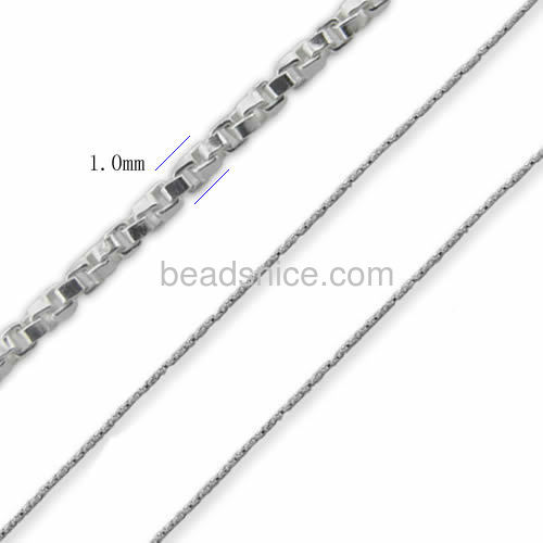 Sterling silver chain twisted box link chain great for necklace wholesale jewelry accessory nickel-free approx 5.1g per m