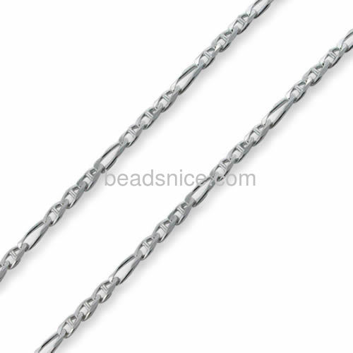 Sterling silver figaro marina chain wholesale fashion jewelry chain nickel-free approx 8.4g per m