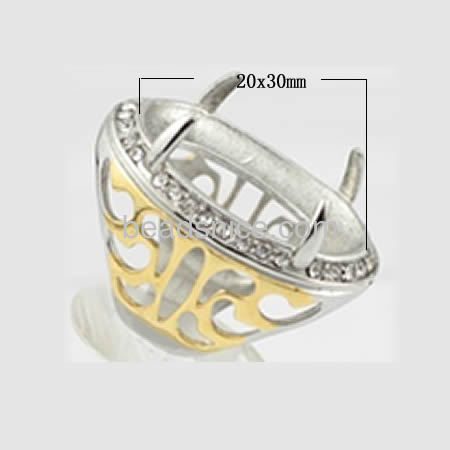 Index finger rings base filigree ring blanks mountings wholesale fashion rings jewelry accessory stainless steel DIY oval shape