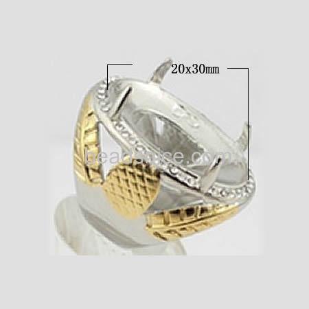 Vintage finger ring Indonesia rings hollow bezel oval mountings blanks base wholesale fashion rings jewelry findings stainless s