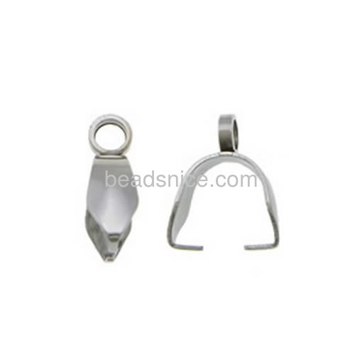 Necklace pendant pinch bail clip beads clasps bail connector wholesale necklace jewelry accessory stainless steel DIY